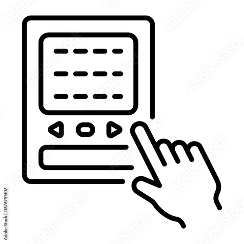 A line style icon representing a tactile display screen