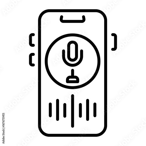 A line style icon representing a voice assistant gadget