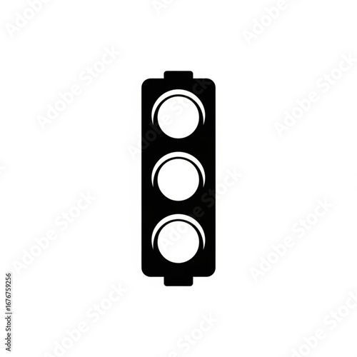 Simple black and white icon of a traffic light