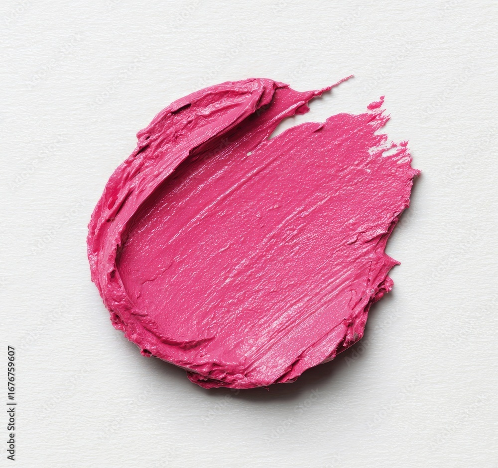 Fototapeta premium Pink lipstick smudge on white background (2)