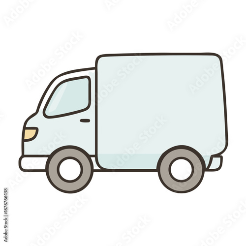 Minimal light grey delivery van vector