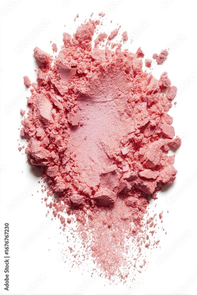 Fototapeta premium Pale pink powder makeup, scattered