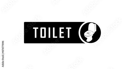 Toilet sign,  Dementia Friendly Sign, black isolated silhouette
