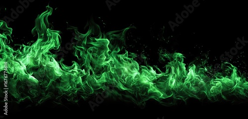 Vivid green flames against a black background (1)