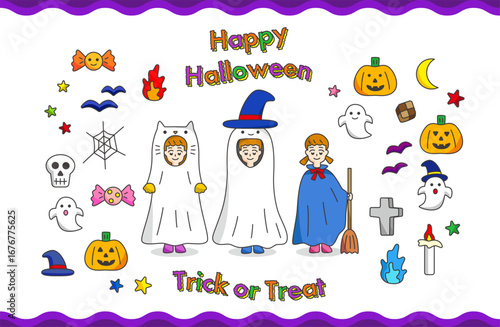 かわいいハロウィンのイラスト素材