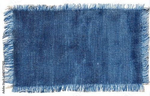 Frayed denim swatch, indigo blue