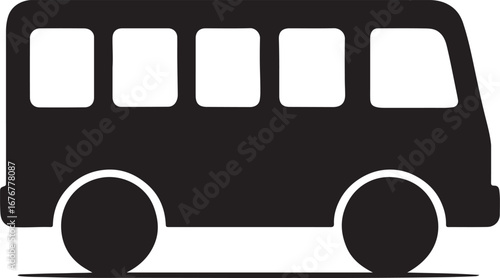 Simple black silhouette of a passenger bus