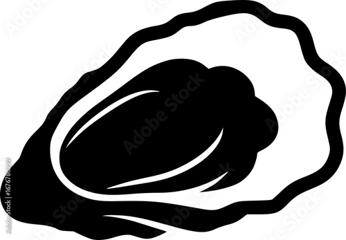 oyster black silhouette logo svg vector, oyster icon illustration.