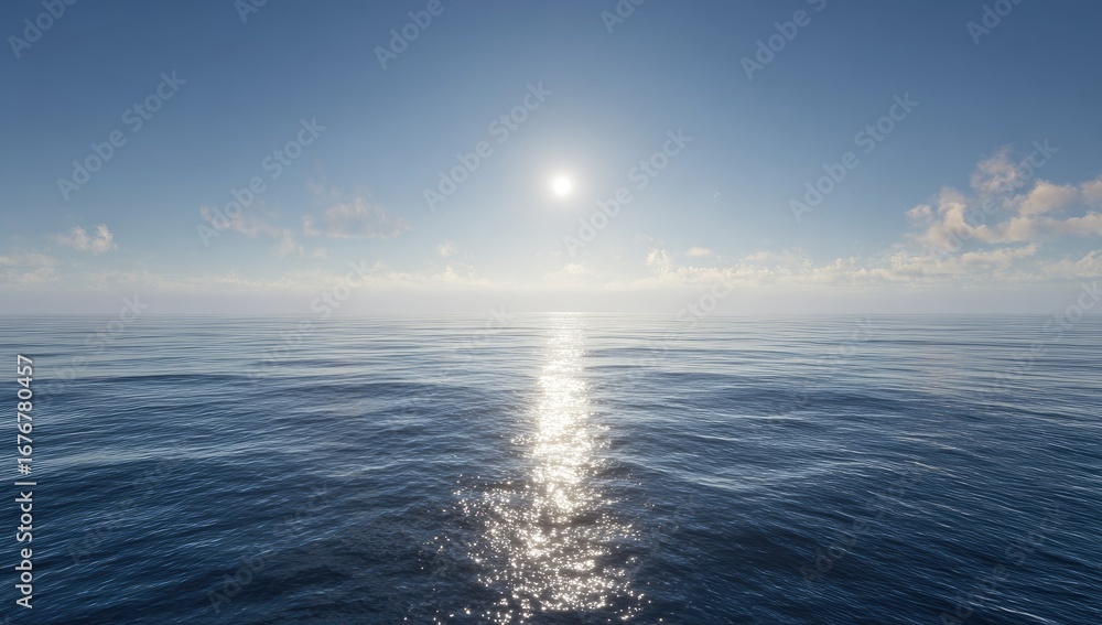 Obraz premium Vast ocean expanse under a bright sky