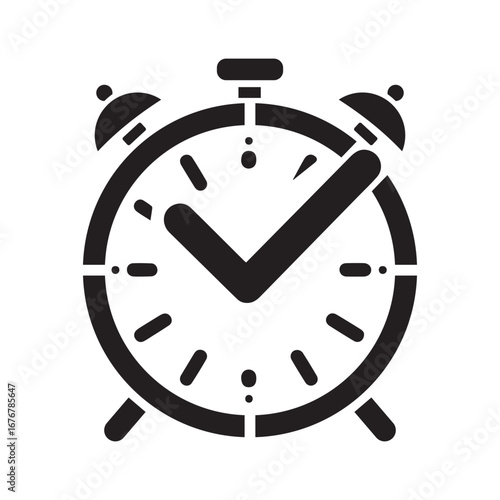 Minimal Black and White Clock for Time Management