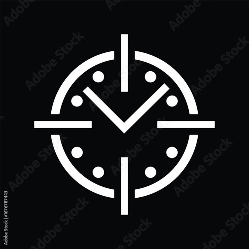 Minimal Black and White Clock for Time Management