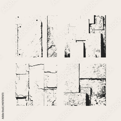 Roughly processed boards vector grunge texture stylish design element