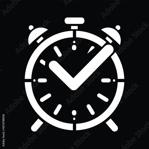 Minimal Black and White Clock for Time Management