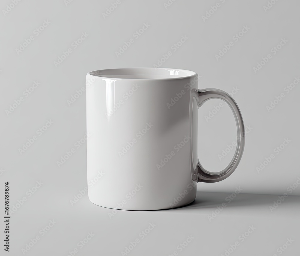 Fototapeta premium Blank white mug on a plain background (1)