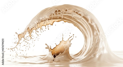 Chocolate milk splash wave liquid drink beverage cocoa dairy dessert sweet brown swirl food background