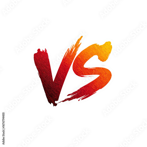 Dynamic versus symbol with gradient color transition showcasing competition concept isolated on a