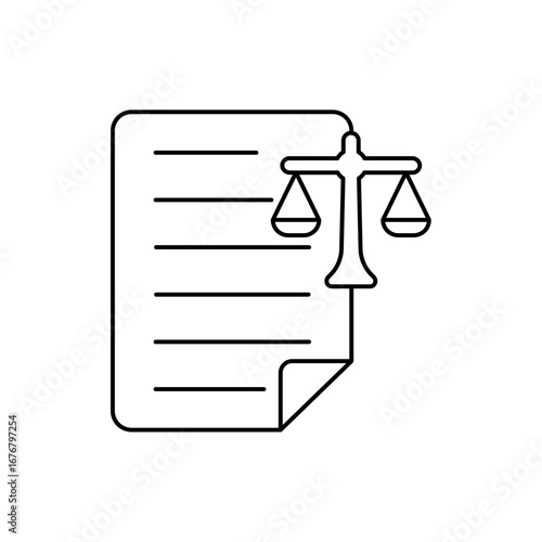 legal document icon outline editable stroke line drawing eps