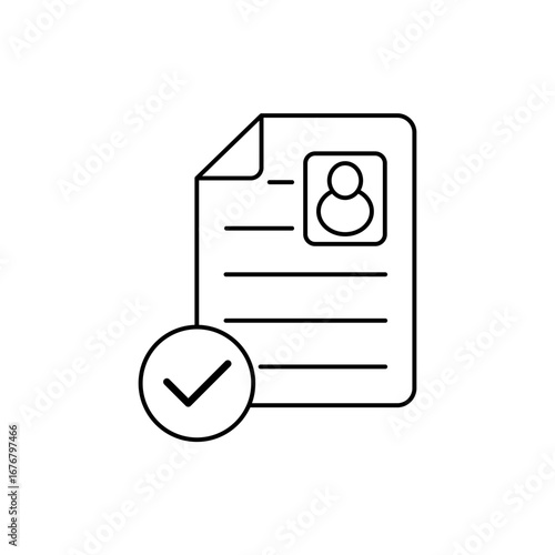 employment contract icon outline editable stroke line drawing eps