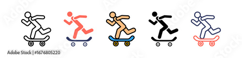 Skateboarding multiple icon