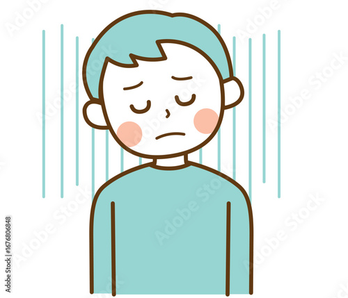 がっかりと落ち込んでいる男性のイラスト