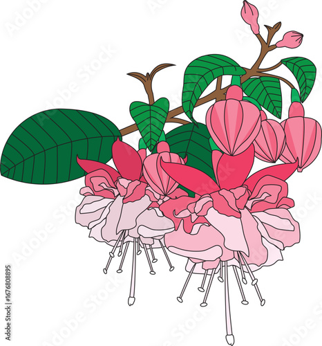 Flower Decor Bunch Of Bloom Icon Design Vector