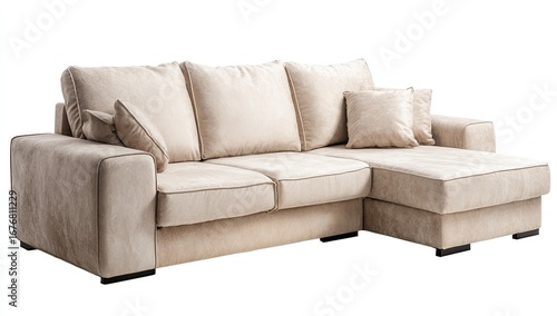Light beige corner sectional sofa
