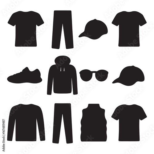 Clothing Icon Set for Fashion and Apparel Design