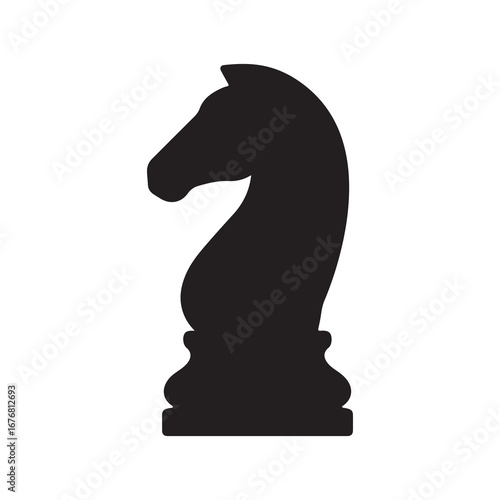 Chess Knight Horse Piece Strategy Game Icon Silhouette Illustration
