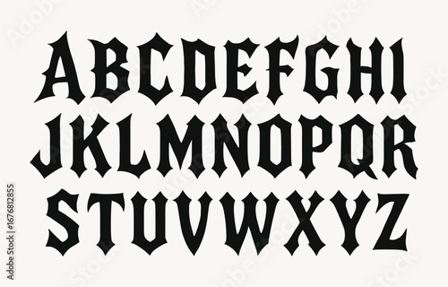 Gothic Blackletter Display Font. Vintage Medieval-Inspired Typography with Bold, Sharp Lettering for Tattoos, Rock Posters, Heavy Metal Bands, Historical Designs, Branding, and Edgy Editorial Layouts