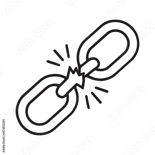 Broken Chain Link Icon Vector Symbol Isolated