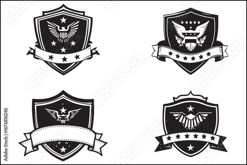 Shield Badge Emblem Logo Set – Vector Design Collection

Vintage Star Shield Logo Icons – Retro Badge Templates

Eagle & Star Shield Crests – Sports, Military & Academy Designs