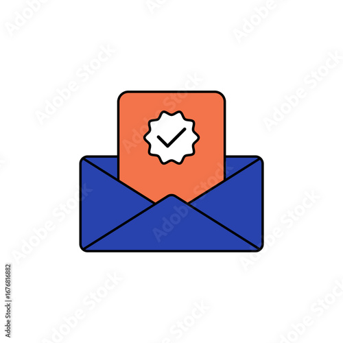 official letter icon outline editable stroke line drawing eps