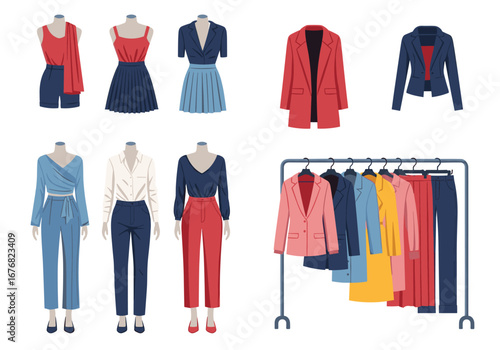 Digital wardrobe collection modern professional attire options for contemporary fashion choices