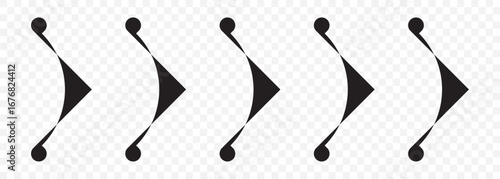 Flat and Line Style Chevron Arrows – Vector Illustration on Transparent Background. EPS 10.