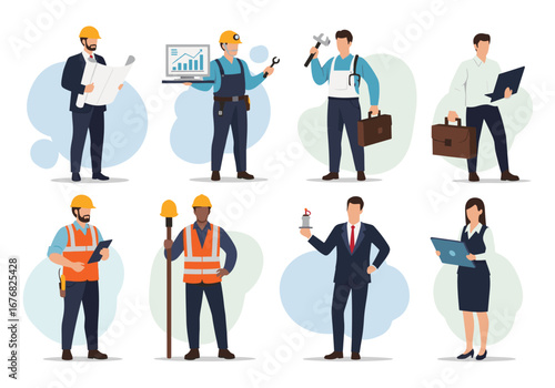 Diverse group of skilled professionals demonstrating various industries and expertise