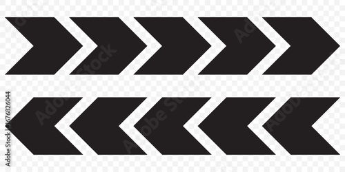 Arrow Pattern Icons – Direction, Navigation, Movement on Transparent Background. EPS 10.