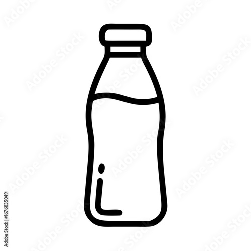 Outline of a milk bottle filled with liquid  