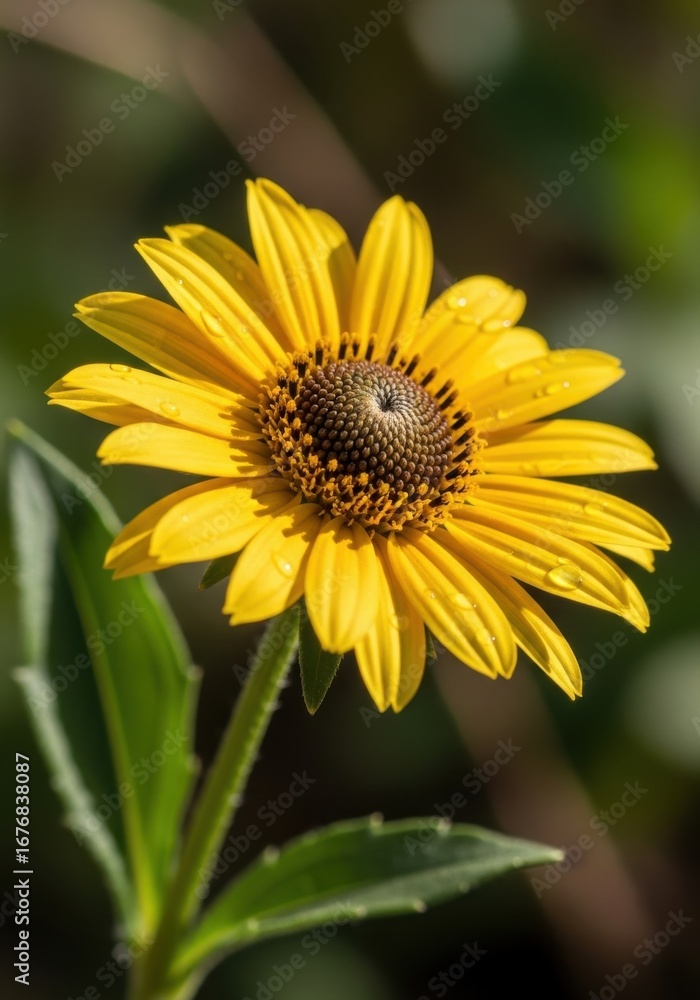 Fototapeta premium Radiant yellow Rudbeckia flower blooms under the summer sunlight beautifully