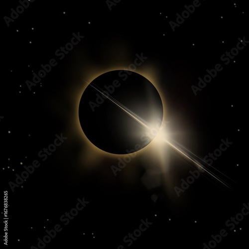 Künstlerische Darstellung einer Sonnenfinsternis