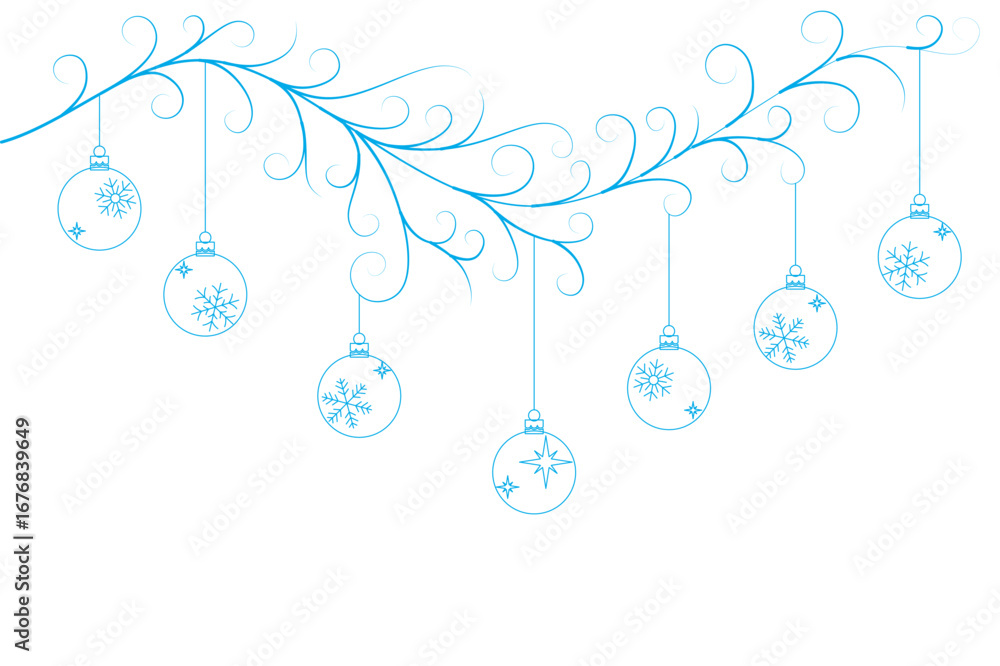 Hanging Christmas bells garland with swirly vines decoration for Christmas Celebration