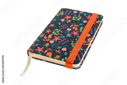Decorative Notebook With Floral Cover and Elastic Band for Daily Journaling