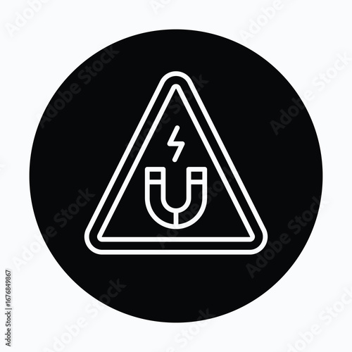 Free Download  Magnetism Sign Vector Icon, Isolated Vector Circular Style Icon, - GFXLoad