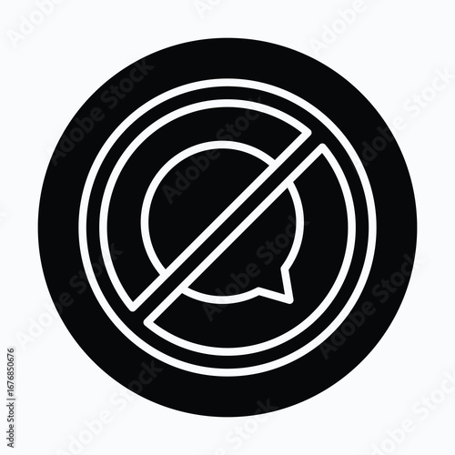 Free Download Cancel Chat Box And Message Sign, Remove And Delete Comment Sign Vector Icon, Isolated Vector Circular Style Icon, - GFXLoad