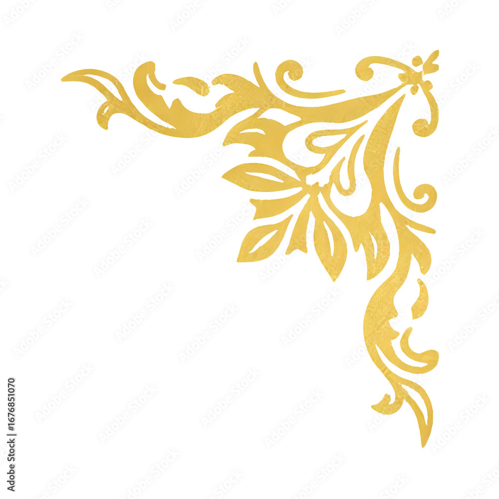Obraz premium golden corner ornament - 2