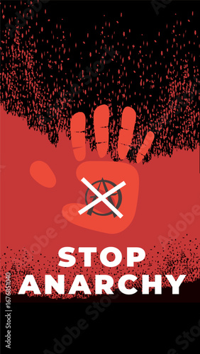 Stop anarchy flyer illustration