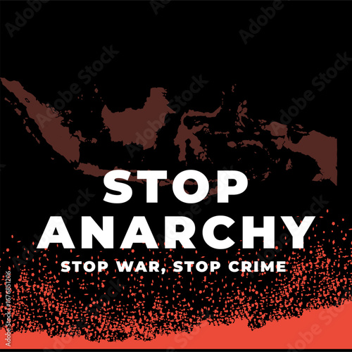 Stop anarchy flyer illustration