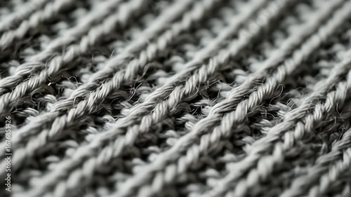 Wallpaper Mural Up-close detailed view of light gray knitted wool with a vertical striped pattern Torontodigital.ca