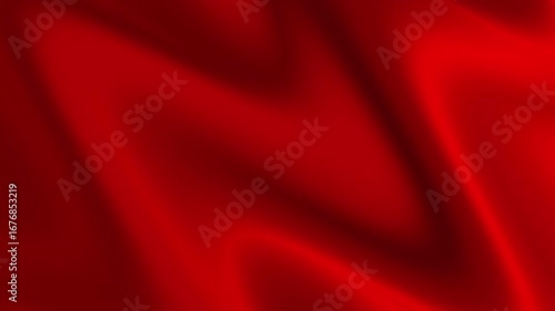 Elegant Red Silky Fabric Waving in Slow Motion.