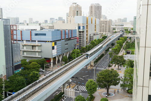 Odaiba Yurikamome Train Line and Shopping Malls in Tokyo