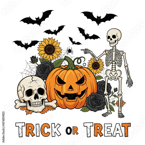Aesthetic Halloween Graphic Spooky Trick or Treat Halloween Party